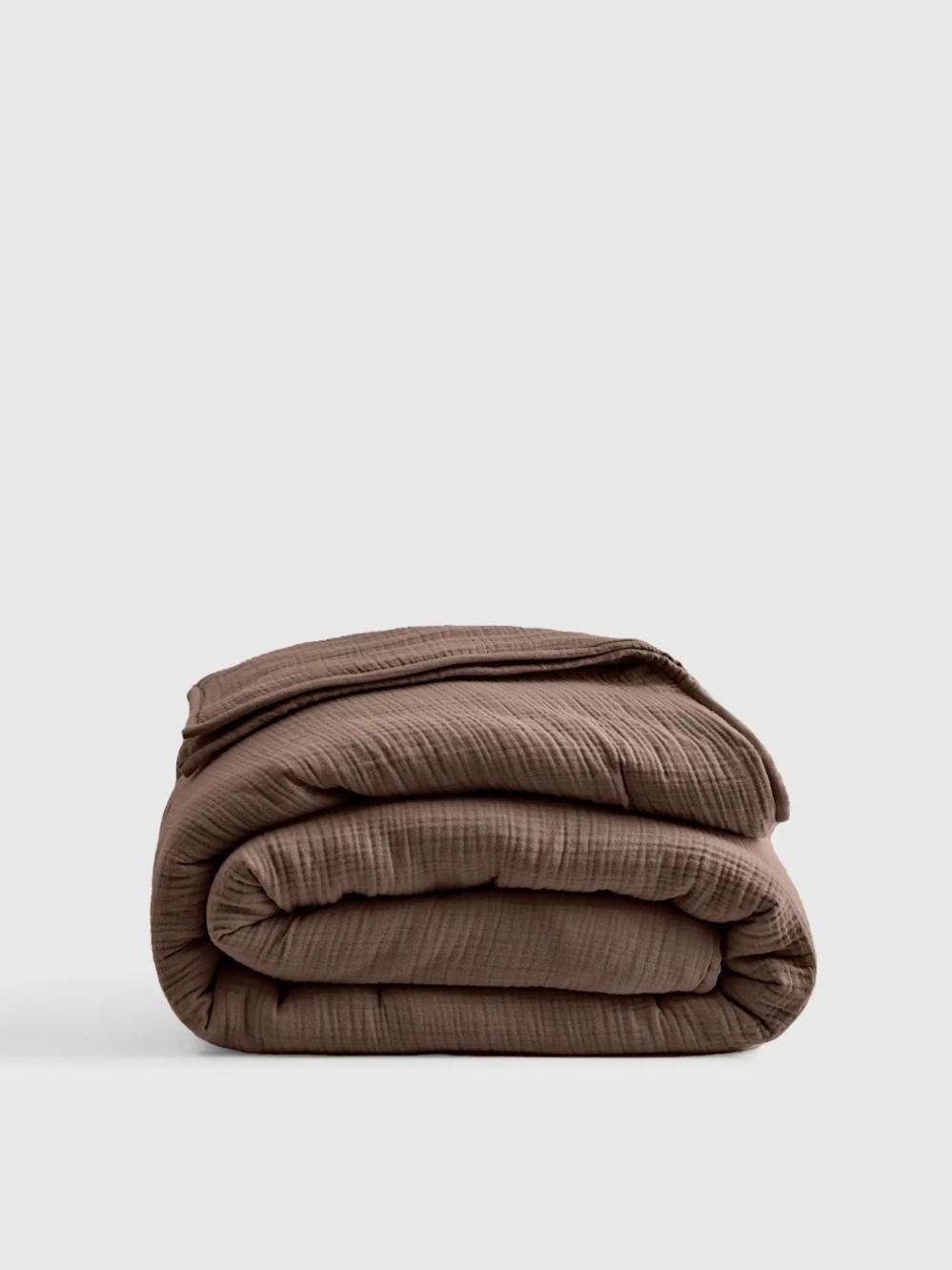 Quince King/CalKing Organic Cotton Gauze Dream Quilt, Chocolate, Like New